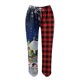 thumbnail image 2 of Gibobby pantalones afelpados para mujer Pantalones de chándal con estampado navideño para mujer, bolsillos, cintura alta, deportivos, gimnasio, ajuste atlético, pantalones para correr (Azul, M), 2 of 5
