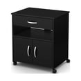 thumbnail image 1 of South Shore Axess Microwave Cart on Wheels, in Pure Black, 1 of 16
