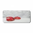 thumbnail image 1 of Christmas Computer Mouse Pad, Xmas Baubles on Snow Snowflakes Ice Holiday Humanitarian Artwork Illustration, Rectangle Non-Slip Rubber Mousepad X-Large, 35" x 15" Gaming Size, Red White, by Ambesonne, 1 of 2