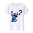 thumbnail image 1 of Disney-camisetas con estampado de Lilo Stitch para mujer, ropa de manga corta para niña, camisa blanca para niño, 1 of 7