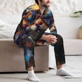 thumbnail image 5 of Salouo Cool Cat With Sunglasses Print Button-Front Long Sleeve Pajama Set for Men, Soft 2Pjs Men's Long Sleeve Sleepwear -XX-Large, 5 of 7