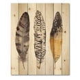 thumbnail image 3 of Designart 'Boho Ethnic Art Dark Gray Feathers III' Bohemian & Eclectic Print on Natural Pine Wood, 3 of 5
