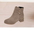 thumbnail image 2 of gakvbuo Short Boots For Women Ankle Boots Water Diamond Women's Boots Thick Heel Mid Heel Short Boots Frosted Boots Winter Naked Boots, 2 of 7