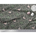 thumbnail image 2 of Soimoi Gray Cotton Poplin Fabric Swan & Moroccan Damask Printed Craft Fabric by the Yard 42 Inch Wide, 2 of 3