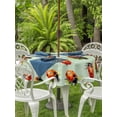 thumbnail image 3 of Outdoor Tablecloth with Umbrella Hole for Patio/Picnic/Party/Camping, Cute Ladybugs Waterproof Table Cloth Round Cover Washable, Spring Botanical Leaves Green (Dia 54"), 3 of 8