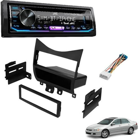 JVC KD-RD99BTS 1-Din CD Receiver Featuring BT/USB/13-Band EQ Car Radio Stereo Single DIN Dash Kit Harness Dash for 2003-2007 Honda