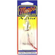 Mepps Dressed Aglia Inline Spinner, Silver & White, 1/4 oz