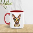 thumbnail image 2 of Patriotic Devon Rex Stained Glass Portrait American Flag 11oz Accent Two-tone Mug Cat Lover Kitten Owner Gifts Coffee Tea Cup - 01010, 2 of 5