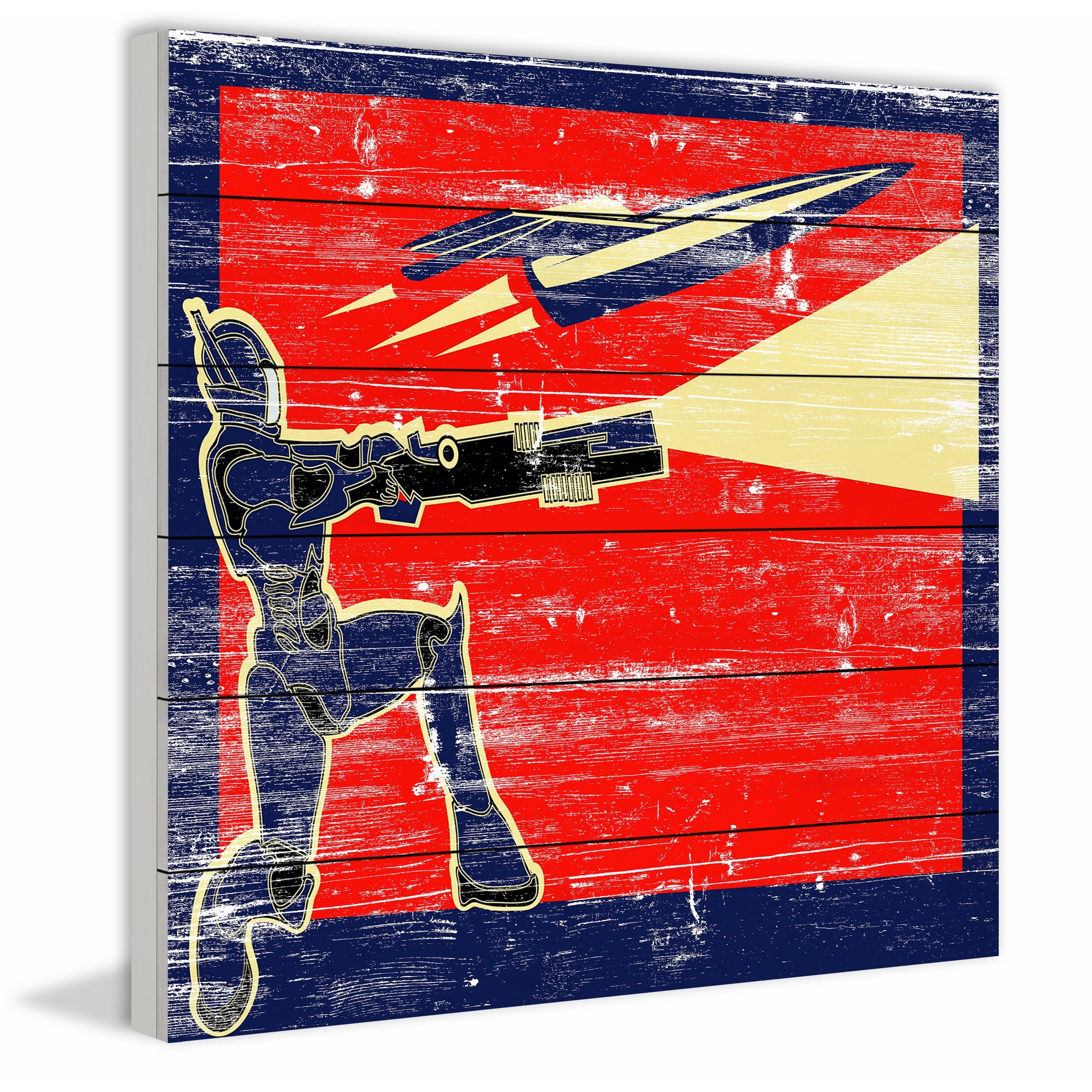 Direct Force Painting Print on White Wood