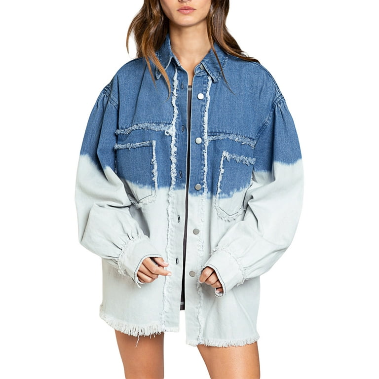 Oversized Tie Dye Denim Jacket