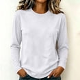 thumbnail image 2 of Tqcoqu Women's Cotton Crew Neck Long Sleeve T-Shirt, Casual Basic Loose Fit Long Sleeve Top, 2 of 8