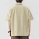 thumbnail image 4 of Blusa y camisa de manga corta con cuello vuelto para hombre, de color liso, holgada, informal, con bolsillo y cremallera, de poliéster., 4 of 5