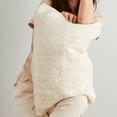 thumbnail image 3 of PILLOWPIA Chindi Handwoven Rag Rug Lumbar Pillow Cover, Heavy Cream, 12" x 24", 100% Cotton, Visible Brass Zipper, 3 of 9
