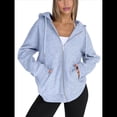 thumbnail image 2 of Sudaderas con Capucha y Cremallera para Mujer, Sudaderas Extragrandes, Conjuntos de Moda Escolar para Otoño, Chaquetas Informales, Ropa de Invierno Gris M, 2 of 9