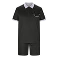 thumbnail image 4 of Frnrwgo Mens 2 Piece Vacation Set Short Sleeve Pullover Tops and Elastic Waist Pocket Shorts Breathable Lightweight Summer Sportswear, 4 of 5