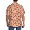 thumbnail image 3 of Rateoe Mushroom Print Mens Front Pocket Hawaiian Shirts Casual Shirts Short Sleeve Button Down Beach Tropical Shirts-XX-Large, 3 of 5