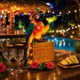 thumbnail image 2 of Tropical Solar Parrot Tabletop Figurine Light 17.7 Inch, Barrel Base LED Accent Decor for Tiki Bar Porch Table, 2 of 5
