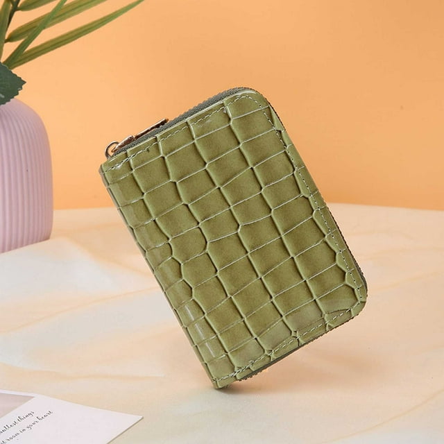Stylish Wallet Embossed Women's Slim Card Holder RFID Blocking Pocket Fashionable Organizer for Daily Commute Business Use