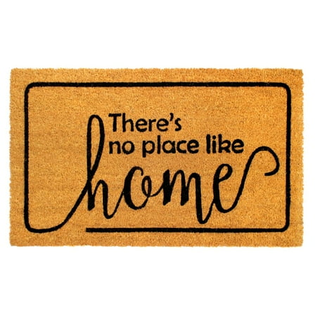 Rugsmith Machine Tufted No Place Like Home Indoor and Outdoor Coir Doormat, 18" x 30"