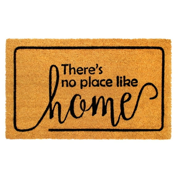 Rugsmith Machine Tufted No Place Like Home Indoor and Outdoor Coir Doormat, 18" x 30"