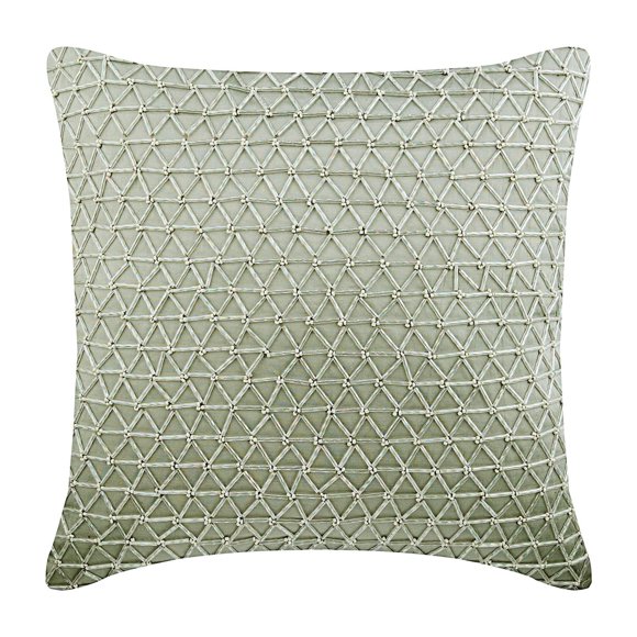 Cushion Cover, Decorative Pillow Covers 14x14 inch (35x35 cm) Silver, Silk Throw Pillow Covers, Handmade Pillow Covers, Modern Geometric Pillow Cover, Modern Decorative - Silver Tower