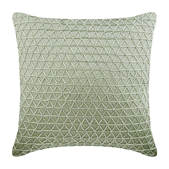 Cushion Cover, Decorative Pillow Covers 14x14 inch (35x35 cm) Silver, Silk Throw Pillow Covers, Handmade Pillow Covers, Modern Geometric Pillow Cover, Modern Decorative - Silver Tower