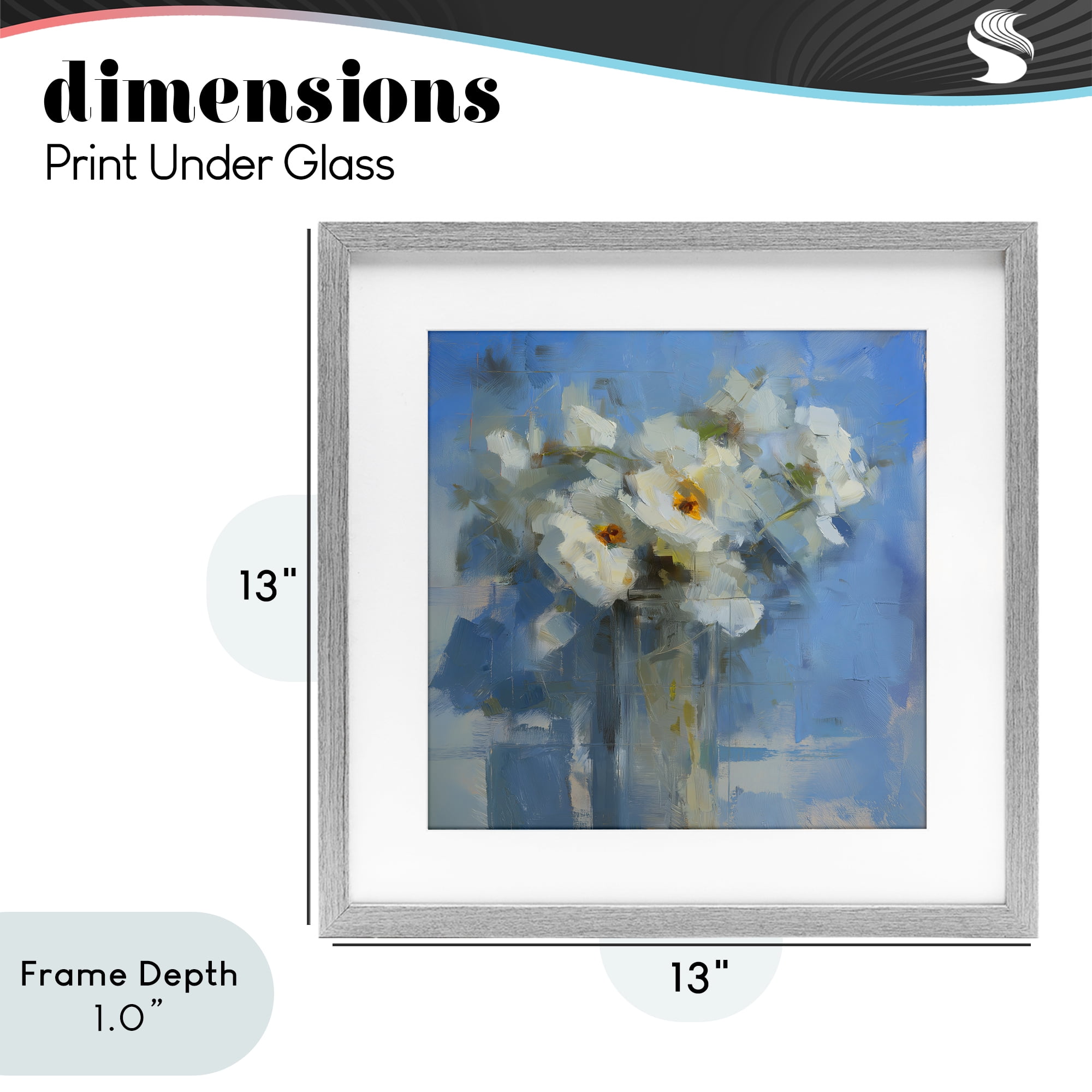 Stupell Industries Petals Remembered Abstract Gray Framed Print Under Glass, design by Svetlana Aleynikova