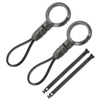 Uxcell Car Key Chain, Detachable Ring Keychain Universal Anti-lost Metal Buckle Keys Holder with 1.5 Inch Strap for Men and Women (Dark Gray, Pack of 2)