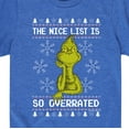 thumbnail image 3 of Dr. Seuss - The Grinch The Nice List Is Overrated - Toddler And Youth Short Sleeve Graphic T-Shirt, 3 of 5
