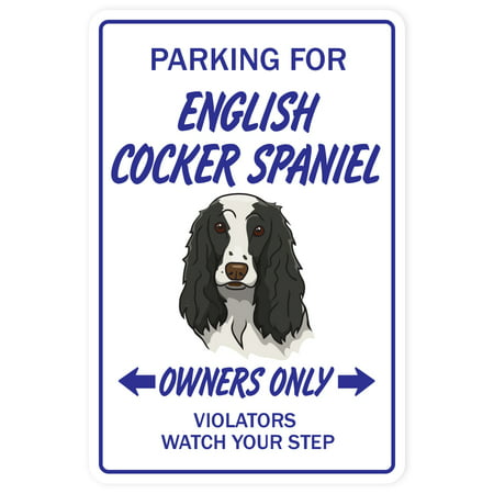 English Cocker Spaniel novelty sticker | Indoor/Outdoor | Funny Home Décor for Garages, Living Rooms, Bedroom, Offices | SignMission Gift Pet Lover Puppy Animal Decal Wall Plaque