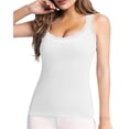 thumbnail image 2 of Endives Women's Camisole Top Lace Trim Sleeveless Tank Top Base Layer Daily Wear Inner Wear White, 2 of 5