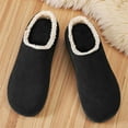 thumbnail image 6 of Women's Fuzzy Cozy Slippers Suede Indoor Outdoor Fluffy Home Shoes Comfy Winter Slip On Warm Memory Foam Slipper Black Size 10.5, 6 of 9