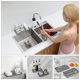thumbnail image 4 of Bandeja organizadora de silicona para fregadero de cocina de usos múltiples, fácil de limpiar, soporte ecológico para esponjas para encimeras o fregaderos de cocina, dispensador de jabón, 4 of 8