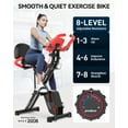Pooboo 4in1 Exercise Bike Quiet Folding Stationary Bike Exercise Bikes with Arm
