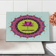 thumbnail image 2 of Lotus Flower Cutting Board, Circular Mandala Inspired Motif a Pinkish Blossom Boho, Decorative Tempered Glass Cutting and Serving Board, Small Size, Multicolor, by Ambesonne, 2 of 5