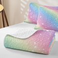 thumbnail image 4 of Homewish Ombre Blings Print Twin Quilt Set for Girls, Cute Rainbow Twin Coverlet Set, 2 Pieces 1 Bedspread and 1 Pillowcase, 4 of 7