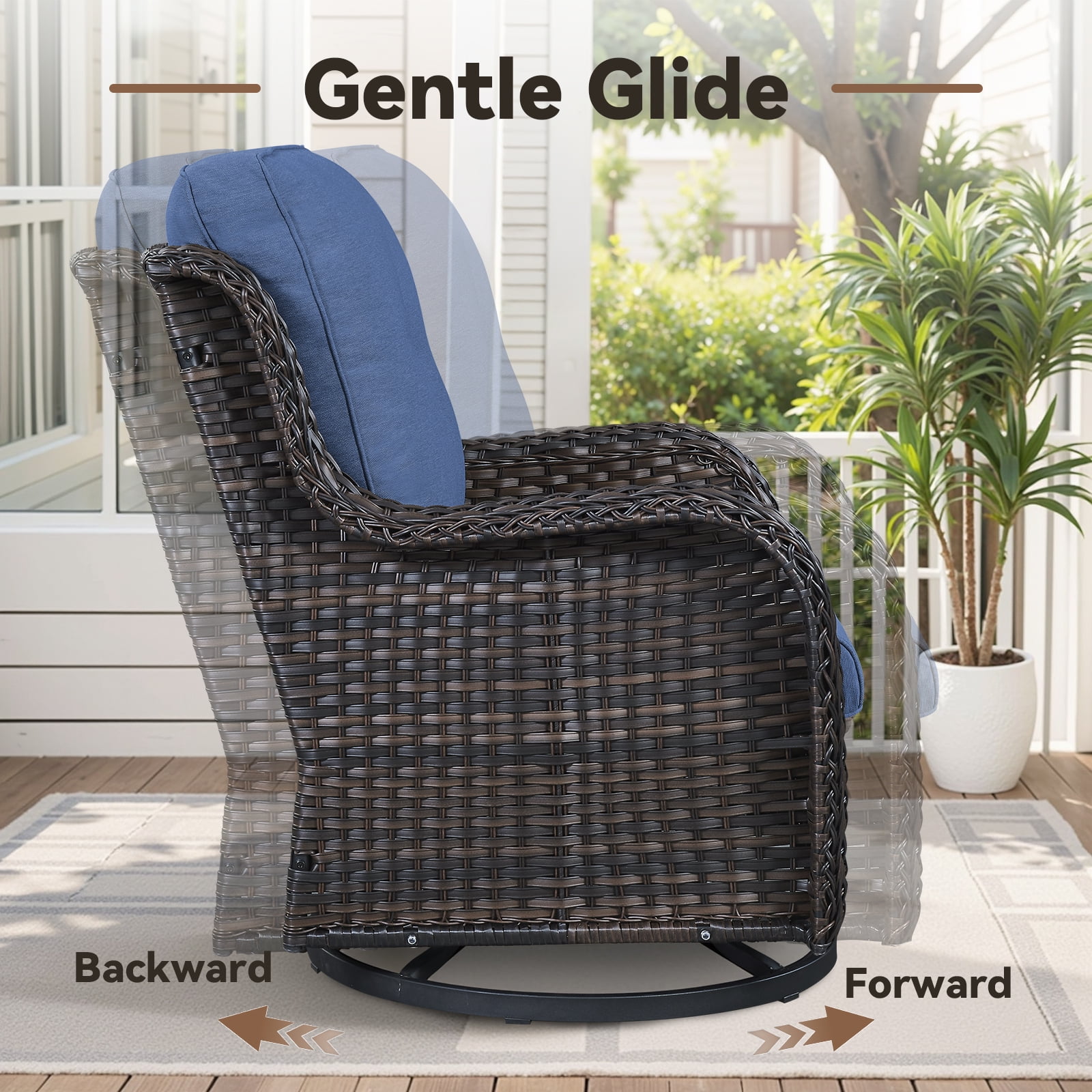 Bellefurn 11 Pieces Patio Furniture Sets with Fire Pit and Swivel Rocker Chairs,Outdoor Furniture with Fire Pit and Side Table Outdoor Conversation Set for Porch Deck Backyard Poolside