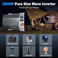 thumbnail image 4 of Inversor de corriente ZETAWALE de 2000 W, onda sinusoidal pura, 12 V DC a 110 V AC, 4 of 8