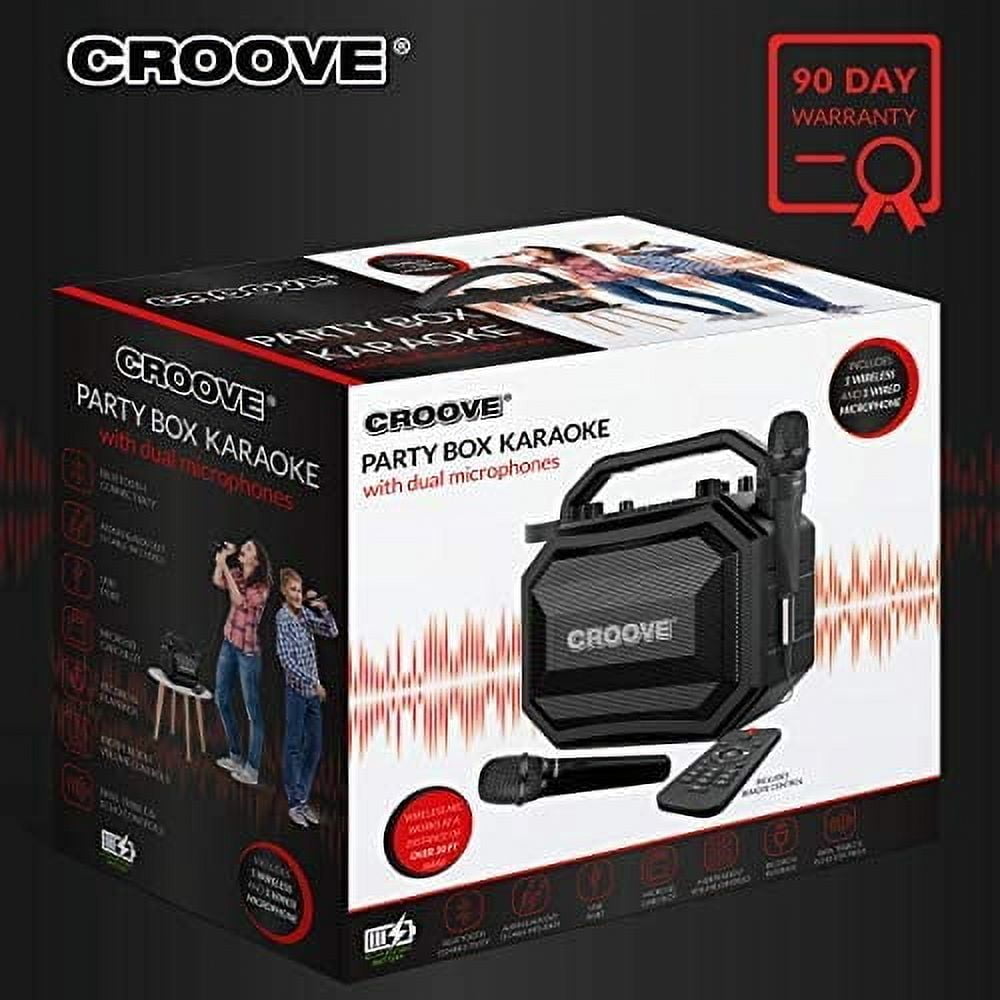 Karaoke Machine With 2 Wireless & Wired Microphones Portable Pa Speaker System