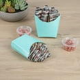 thumbnail image 4 of Bio Tek 3 oz Turquoise Paper Fry Cup / Snack Container - 4 1/2" x 3 1/4" x 3 3/4" - 100 count box, 4 of 11