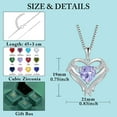thumbnail image 6 of FJ Heart Angel Wings Necklace 925 Sterling Silver Love Heart Alexandrite Pendant June Birthstone Jewelry Gifts for Women, 6 of 6