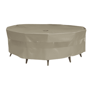 Formosa Covers Patio Set Cover 70" Dia. x 30" H, Fits Round or Square table set, Center hole for Umbrella