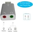 thumbnail image 3 of MGFED USB Audio Adapter External Sound Card 2.1 Channels Silver Device, 3 of 4