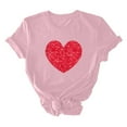 thumbnail image 5 of Tbopshirt Womens Tops,Valentine's Day T-Shirts for Women Graphic,Plus Size Tops,Women Valentines Day Heart Printed Short Sleeve T-Shirt Novelty Graphic Tops Casual Round Neck S-XXXL, 5 of 6