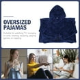 thumbnail image 3 of Minkissy Adult Wearable Blanket Wearable Blanket Hoodie Blue Polyester Comfortable Wear for Watching TV in Fall 1Set, 3 of 6
