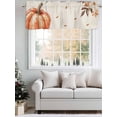 thumbnail image 3 of Fall Pumpkin Valances for Windows Autumn Plant Linen Texture Farmhouse Kitchen Valance Curtain Rod Pocket Small Curtains for Cafe Bathroom Laundry Basement 42" x 18", 3 of 8