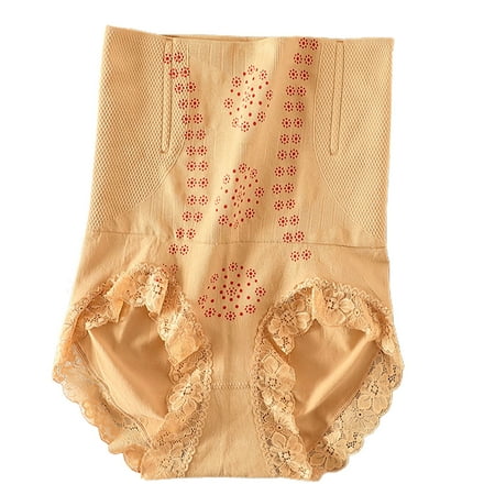 

HEVIRGO S-Shaped 3D Hip Lift Lace Trim Women Panties High Waist Postpartum Body Shaper Briefs