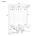 thumbnail image 3 of Hassch Hall Tree with Bench, 76.7"H Coat Rack with Hutch and Hanging Hooks, Shoe Rack with Adjustable Shelves and 2 Storage Drawers for Entryway Hallway, Space Saving, Brown & White, 3 of 9