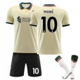 thumbnail image 1 of Camiseta de fútbol Liverpool Fc Mane No.10 para jóvenes/niños, camiseta de visitante 2021/22, conjunto corto con calcetín-- BmatwkZeng Bmatwk Jersey, 1 of 2