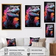 thumbnail image 4 of Designart "Blue and Purple Dinosaur Portrait" Animals Framed Wall Art - Modern Blue Dinosaur Hallway Framed Wall Art Decor, 4 of 6